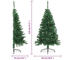 Artificial Half Christmas Tree with Stand Green 120 cm PVC