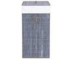 vidaXL Bamboo Laundry Basket with Single Section Grey 83 L