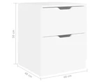 vidaXL Bedside Cabinet White 40x40x50 cm Engineered Wood