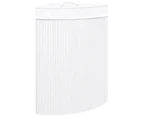 vidaXL Bamboo Corner Laundry Basket White 60 L