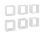 vidaXL Wall Cube Shelves 6 pcs High Gloss White 22x15x22 cm