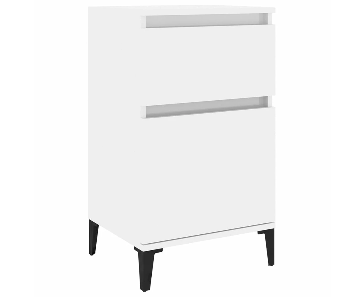 Bedside Cabinet High Gloss White 40x35x70 cm