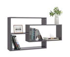 vidaXL Wall Shelves High Gloss Grey 104x20x58.5 cm Engineered Wood