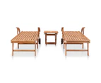 vidaXL Sun Loungers 2 pcs with Table Solid Teak Wood