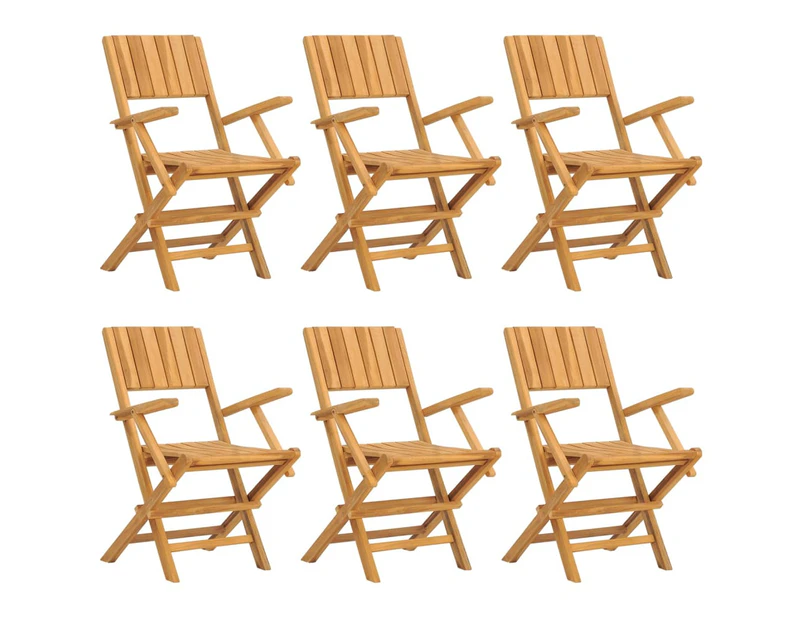 vidaXL Folding Garden Chairs 6 pcs 55x61x90 cm Solid Wood Teak