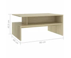 vidaXL Coffee Table Sonoma Oak 90x60x42.5 cm Engineered Wood