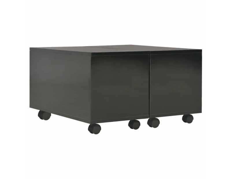 vidaXL Coffee Table High Gloss Black 60x60x35 cm Engineered Wood