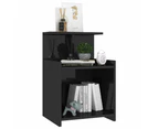 vidaXL Bed Cabinets 2 pcs High Gloss Black 40x35x60 cm Engineered Wood