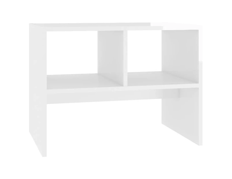 vidaXL Side Table High Gloss White 60x40x45 cm Engineered Wood