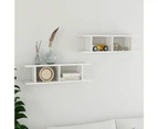 vidaXL Wall Shelves 2 pcs High Gloss White 75x18x20 cm Engineered Wood