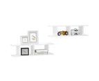 vidaXL Wall Shelves 2 pcs High Gloss White 75x18x20 cm Engineered Wood