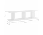 vidaXL Wall Shelves 2 pcs High Gloss White 75x18x20 cm Engineered Wood