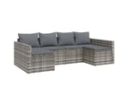 vidaXL 2 Piece Garden Lounge Set with Cushions Grey Poly Rattan