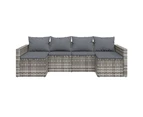 vidaXL 2 Piece Garden Lounge Set with Cushions Grey Poly Rattan