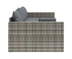 vidaXL 2 Piece Garden Lounge Set with Cushions Grey Poly Rattan