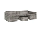 vidaXL 2 Piece Garden Lounge Set with Cushions Grey Poly Rattan