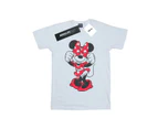 Disney Girls Minnie Mouse Bow Eyes Cotton T-Shirt (White) - BI29306