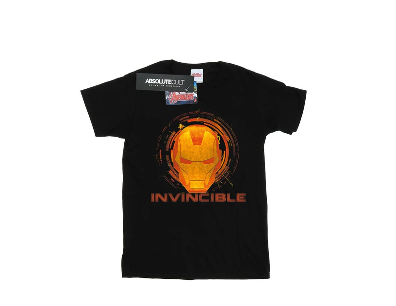 Marvel Girls Iron Man Invincible Cotton T-Shirt (Black) - BI2929