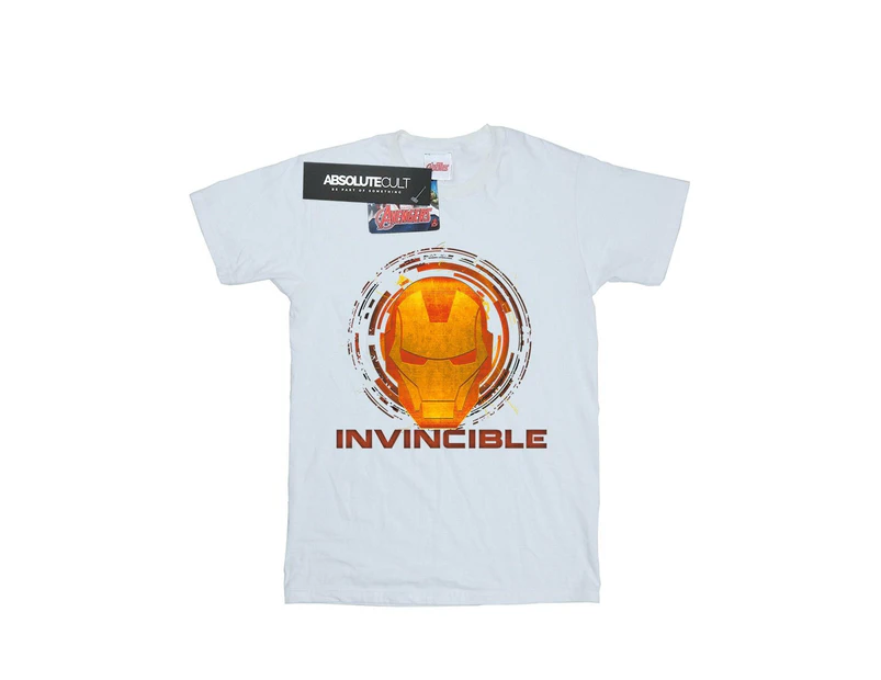 Marvel Girls Iron Man Invincible Cotton T-Shirt (White) - BI2929