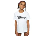 Disney Girls Mickey Mouse Head Logo Cotton T-Shirt (White) - BI29330