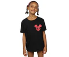 Disney Girls Mickey Mouse Symbol Cotton T-Shirt (Black) - BI29401