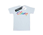 Disney Girls Rainbow Logo Cotton T-Shirt (White) - BI29429