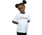 Disney Girls Rainbow Logo Cotton T-Shirt (White) - BI29429