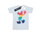 Disney Girls Mickey Mouse Rainbow Pose Cotton T-Shirt (White) - BI29430