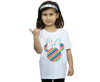 Disney Girls Minnie Mouse Rainbow Face Cotton T-Shirt (White) - BI29431