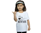 Disney Girls Minnie Mouse Kiss Cotton T-Shirt (White) - BI29477