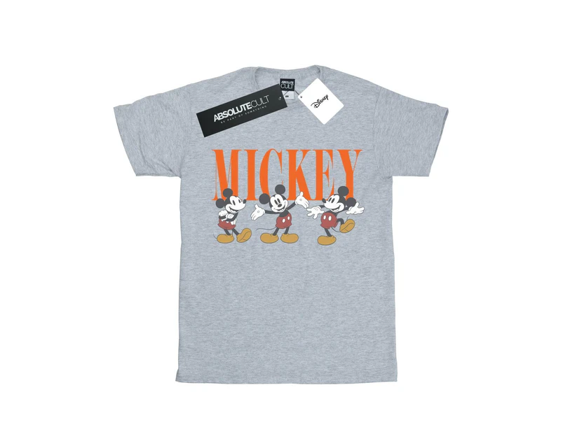 Disney Girls Mickey Mouse Poses Cotton T-Shirt (Sports Grey) - BI29476