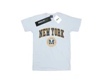 Disney Girls Mickey Mouse New York Seal Cotton T-Shirt (White) - BI29529