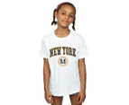 Disney Girls Mickey Mouse New York Seal Cotton T-Shirt (White) - BI29529