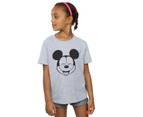 Disney Girls Mickey Mouse Closed Eyes Cotton T-Shirt (Sports Grey) - BI29575