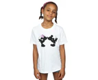 Disney Girls Mickey Minnie Kiss Silhouette Cotton T-Shirt (White) - BI29576