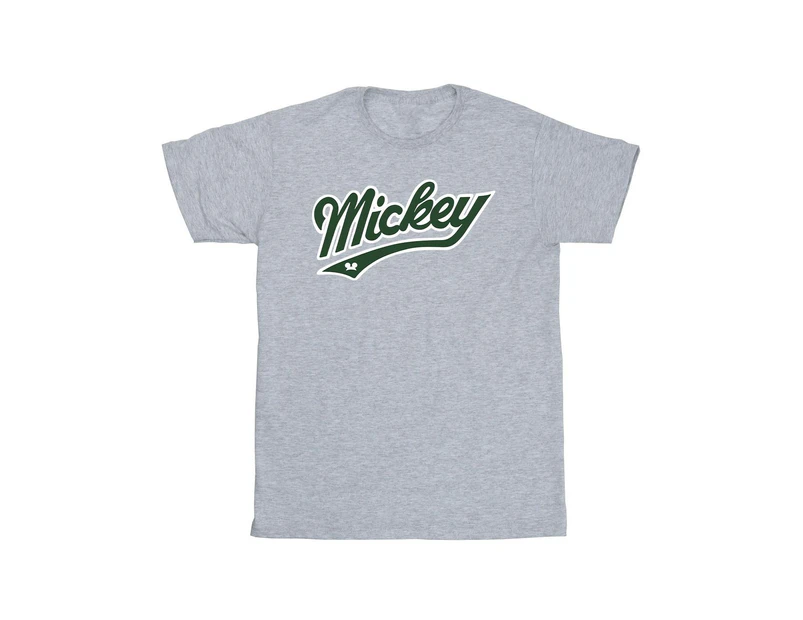 Disney Girls Mickey Mouse Bold Cotton T-Shirt (Sports Grey) - BI29600