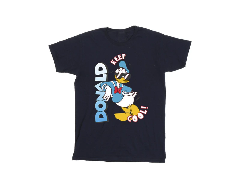 Disney Girls Donald Duck Cool Cotton T-Shirt (Navy Blue) - BI29626