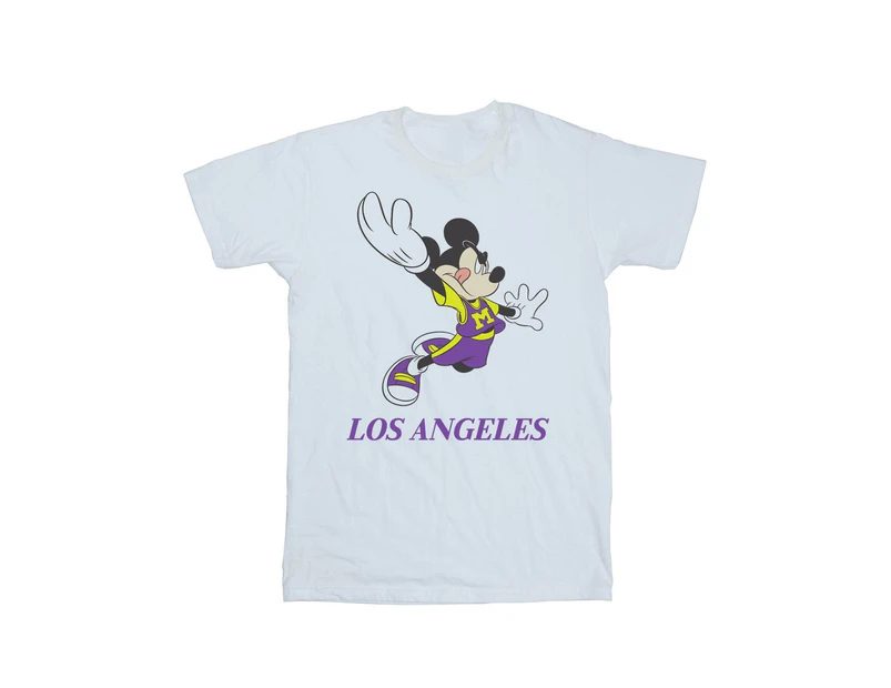 Disney Girls Mickey Mouse Los Angeles Cotton T-Shirt (White) - BI29653