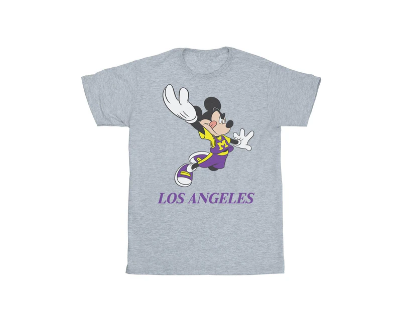 Disney Girls Mickey Mouse Los Angeles Cotton T-Shirt (Sports Grey) - BI29653