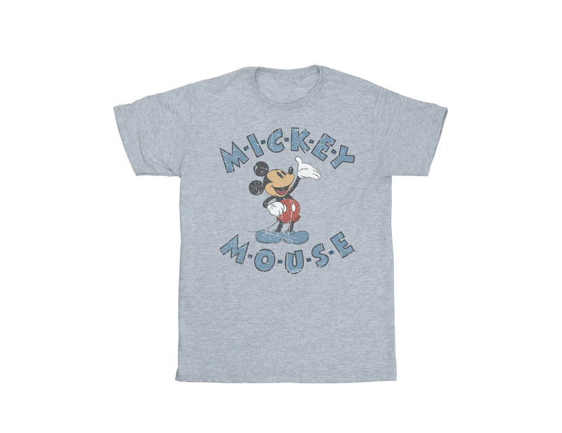 Disney Girls Mickey Mouse Dash Cotton T-Shirt (Sports Grey) - BI29652