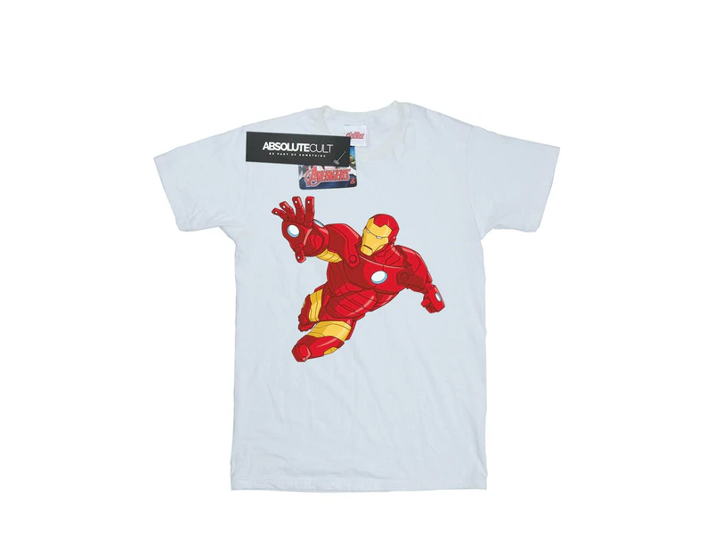 Marvel Girls Iron Man Simple Cotton T-Shirt (White) - BI2967