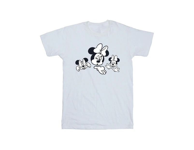 Disney Girls Minnie Mouse Three Faces Cotton T-Shirt (White) - BI29745
