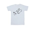 Disney Girls Minnie Mouse Nose Up Cotton T-Shirt (White) - BI29794