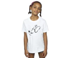 Disney Girls Minnie Mouse Nose Up Cotton T-Shirt (White) - BI29794