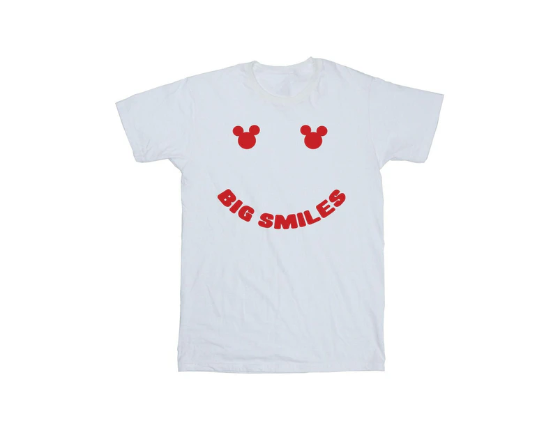 Disney Girls Mickey Mouse Big Smile Cotton T-Shirt (White) - BI29881