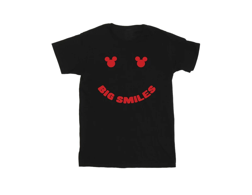 Disney Girls Mickey Mouse Big Smile Cotton T-Shirt (Black) - BI29881