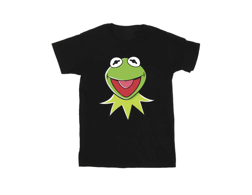 Disney Girls Muppets Kermit Head Cotton T-Shirt (Black) - BI32229