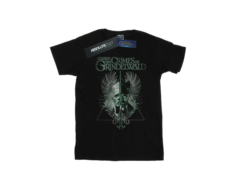 Fantastic Beasts Girls The Crimes Of Grindelwald Wand Split Cotton T-Shirt (Black) - BI46743