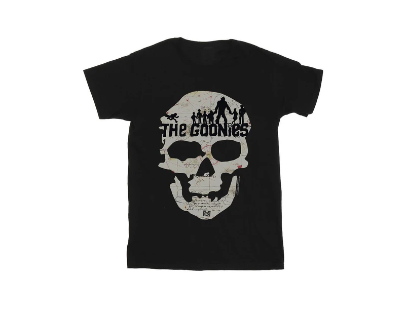 The Goonies Girls Map Skull Cotton T-Shirt (Black) - BI47690