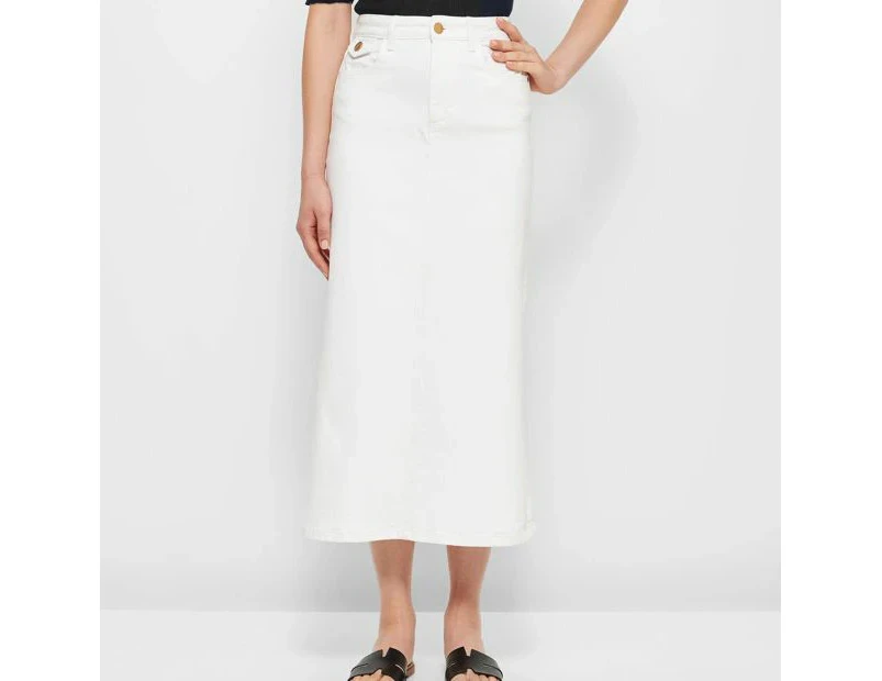 Target Denim Maxi Skirt - White